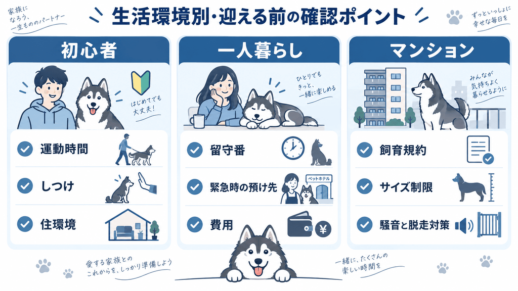 初心者・一人暮らし・マンションでハスキーを飼う前の確認ポイント