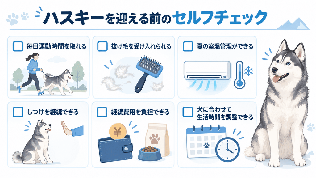 シベリアンハスキーを迎える前に確認したい生活条件