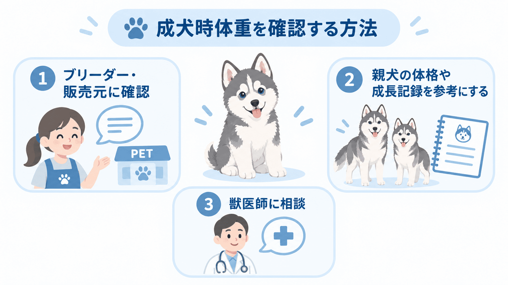 ハスキーの子犬の成犬時体重を確認する3つの方法