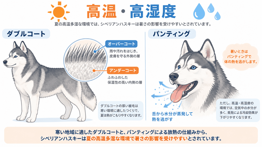 シベリアンハスキーのダブルコートと体温調節の仕組み