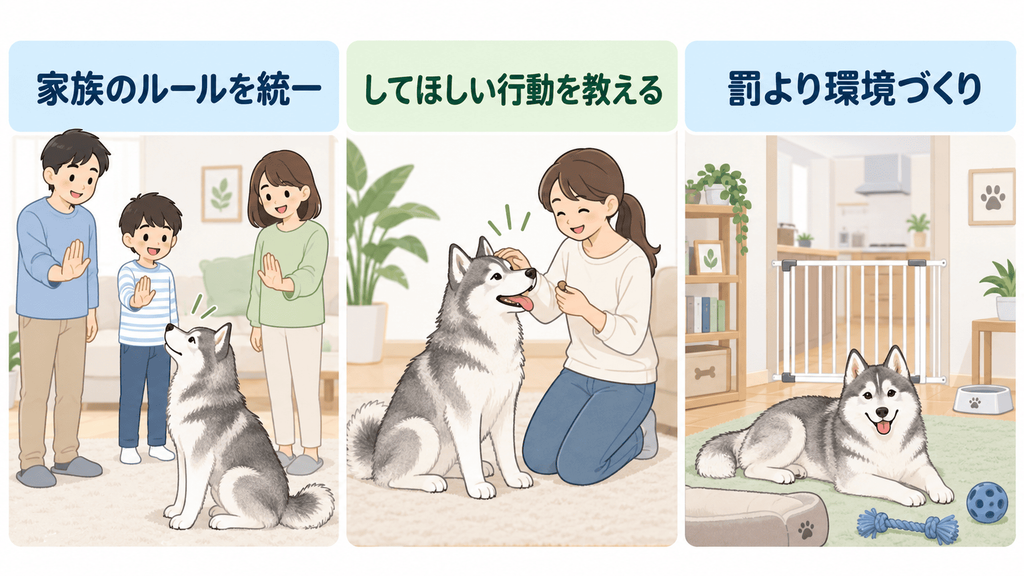 ハスキーのしつけで家庭で確認したい3つのポイント